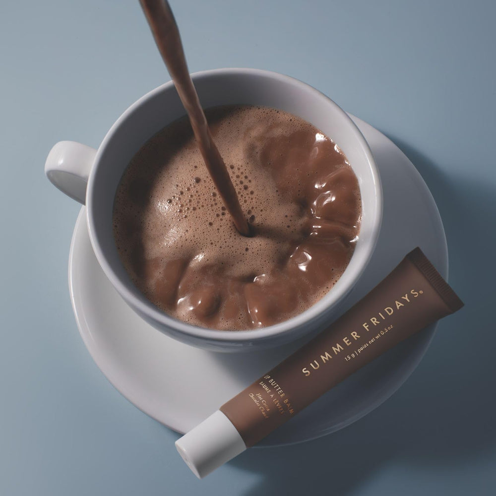 Summer Fridays Lip Butter delivers a sheer chocolate tint with shine