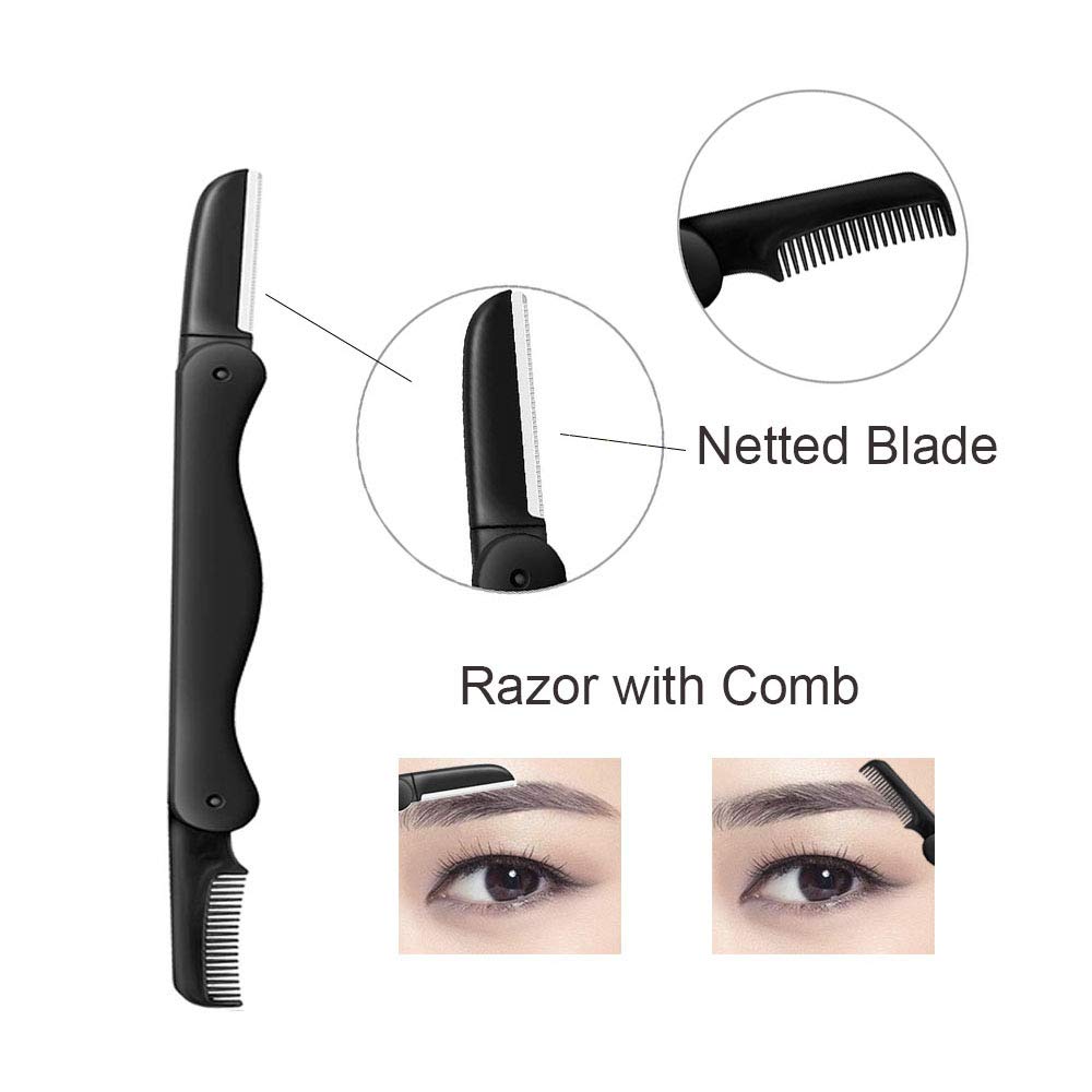 Summer Lemon foldable eyebrow razor, compact for travel and on-the-go grooming.