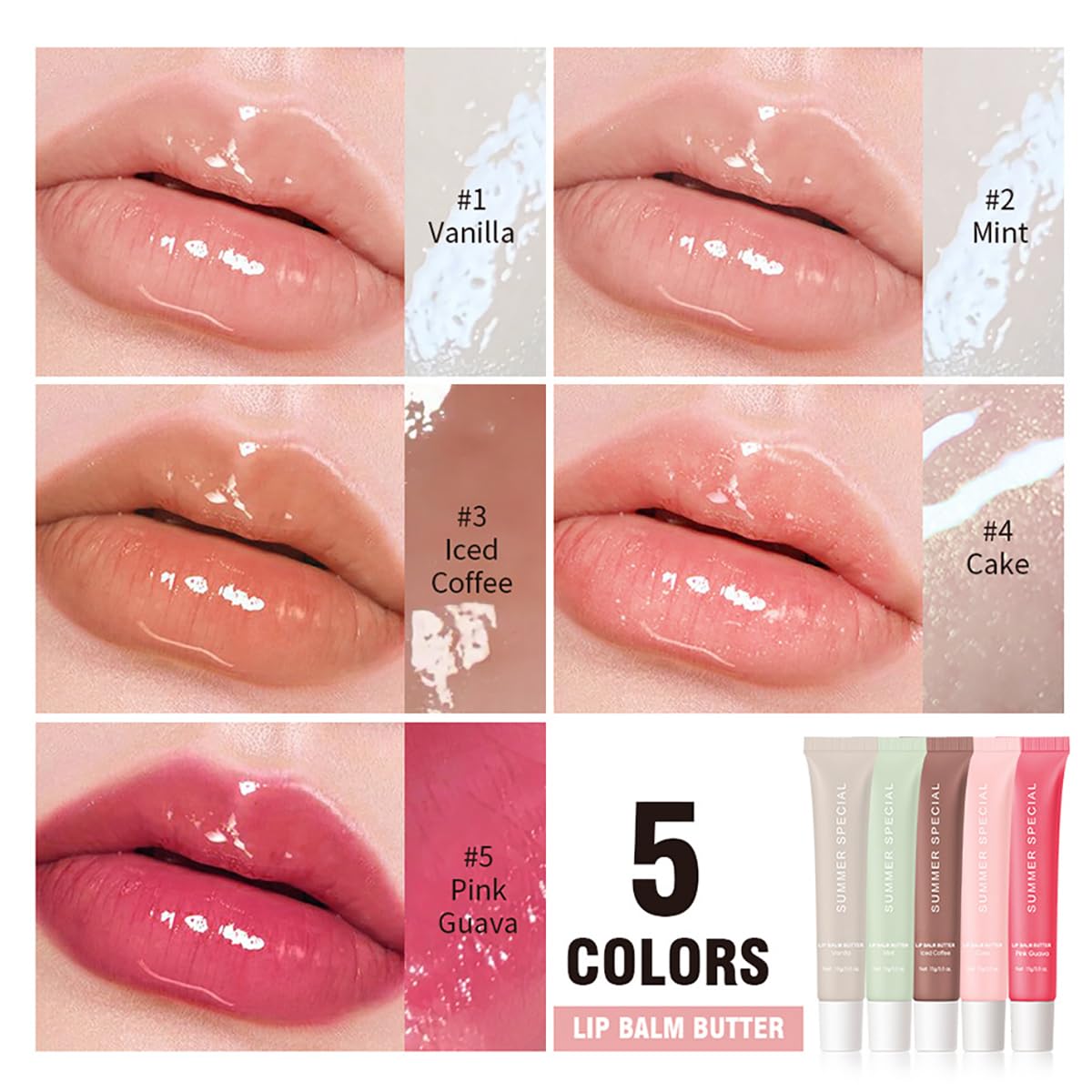 Summer Lip Balm gift box showcases a stylish 5-piece set for gifting