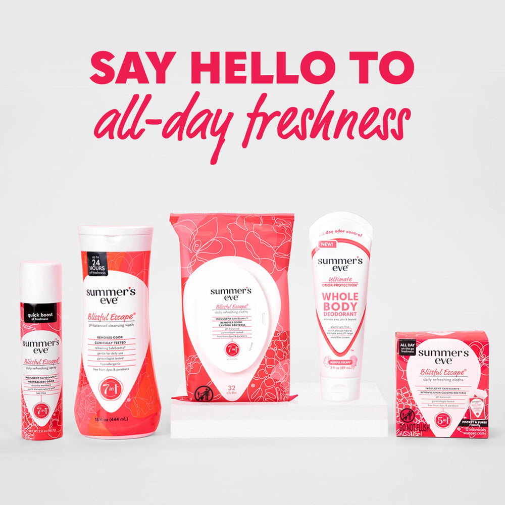 Summer's Eve Blissful Escape application-hands demonstrates easy body-wide use.