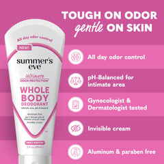 Summer's Eve Simply Sensitive quick-dry invisible finish on skin for daily use.