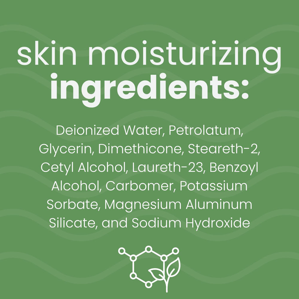 Moisture-All lotion on skin demonstrates easy absorption.