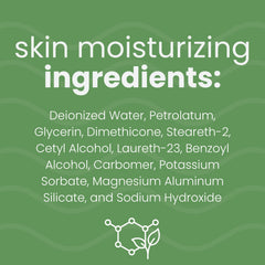Moisture-All lotion on skin demonstrates easy absorption.