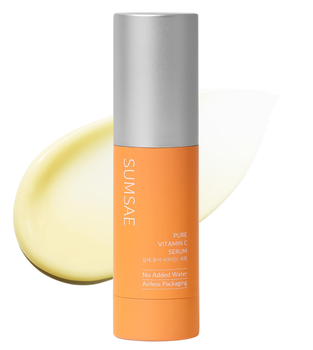 SUMSAE Pure Vitamin C Serum bottle close-up highlighting brightening potential.