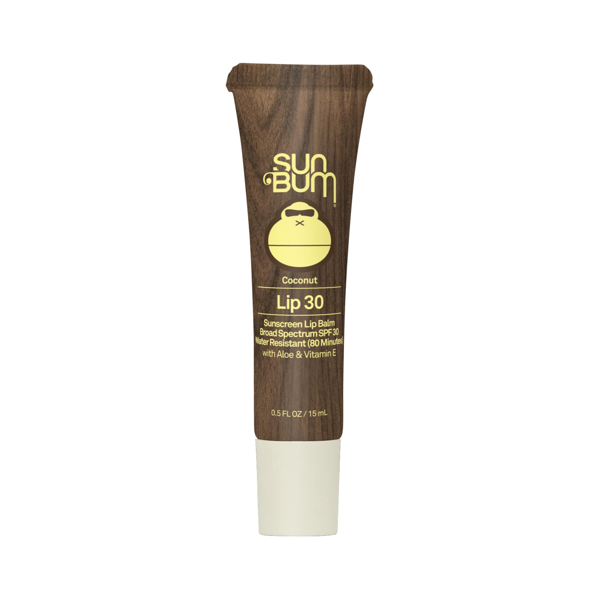 Sun Bum bálsamo labial SPF30 con coco para labios suaves y protegidos.