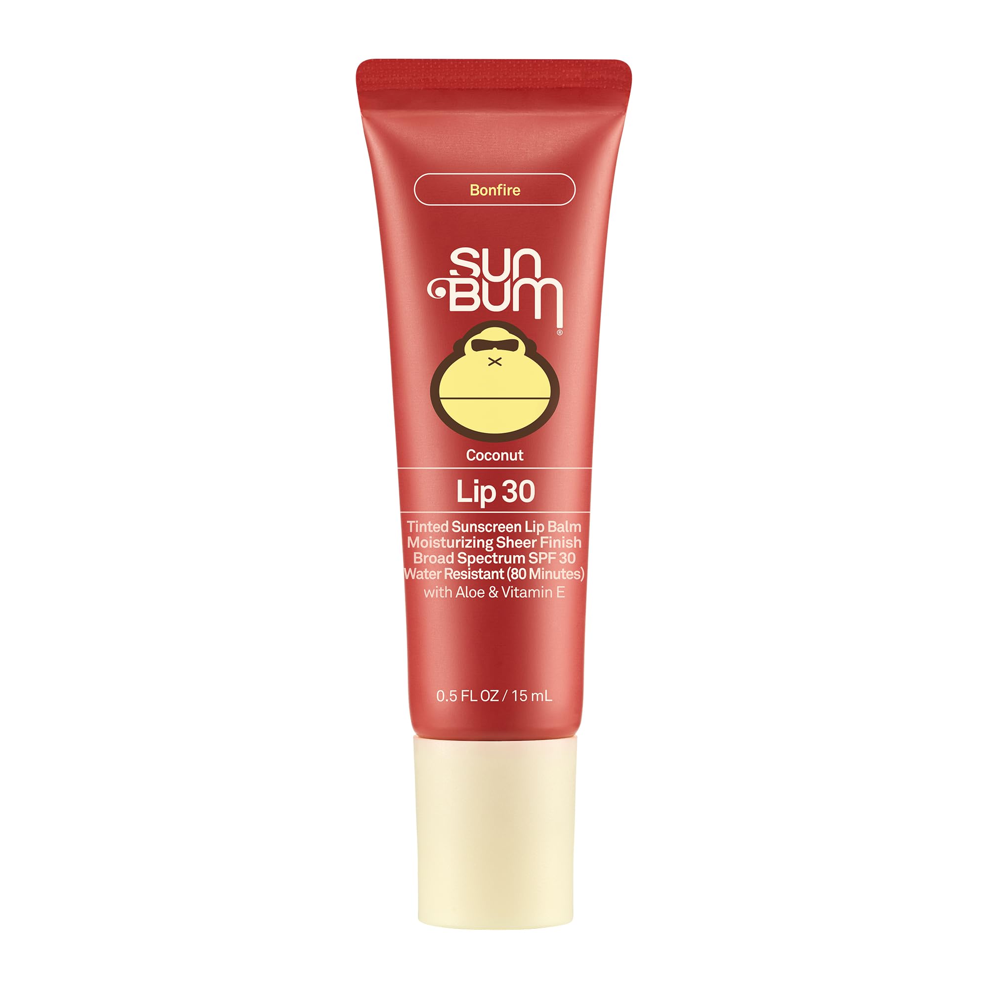 Sun Bum bálsamo labial tintado Bonfire con SPF 30 protege y colorea los labios