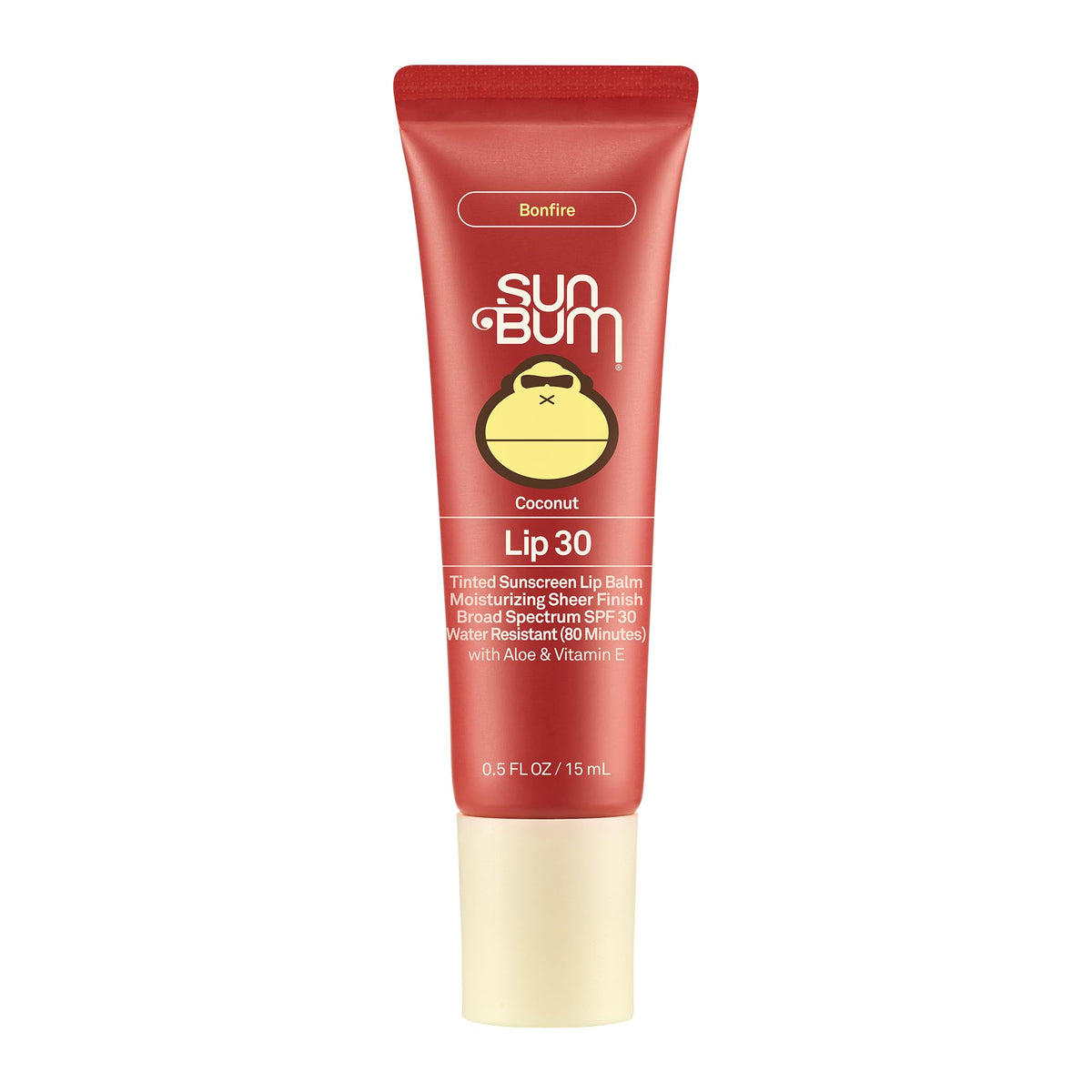 Sun Bum bálsamo labial tintado Bonfire con SPF 30 protege y colorea los labios