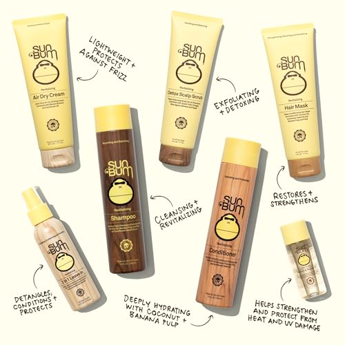 Sun Bum champú revitalizante, enfoque en hidratación para cabello más suave.