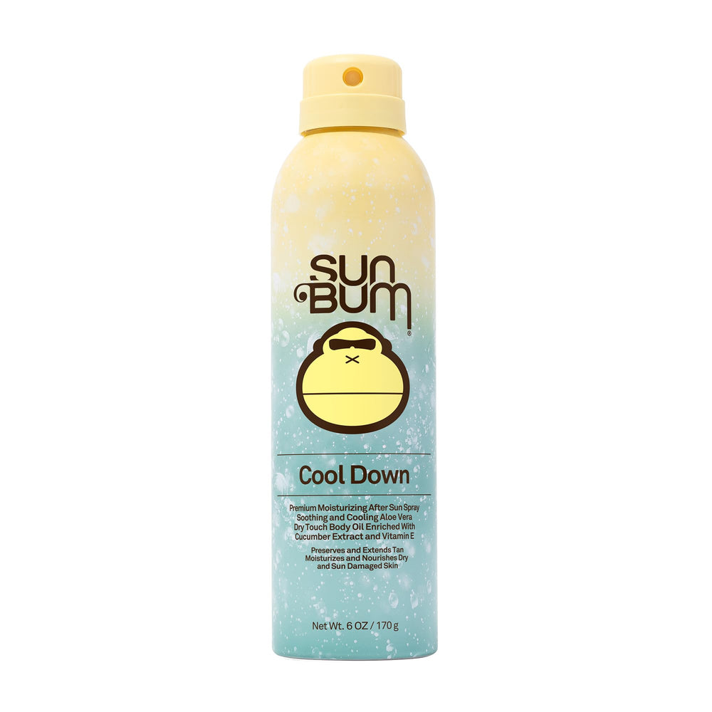 Sun Bum Cool Down Aloe Spray en botella, alivio suave para la piel tras sol.