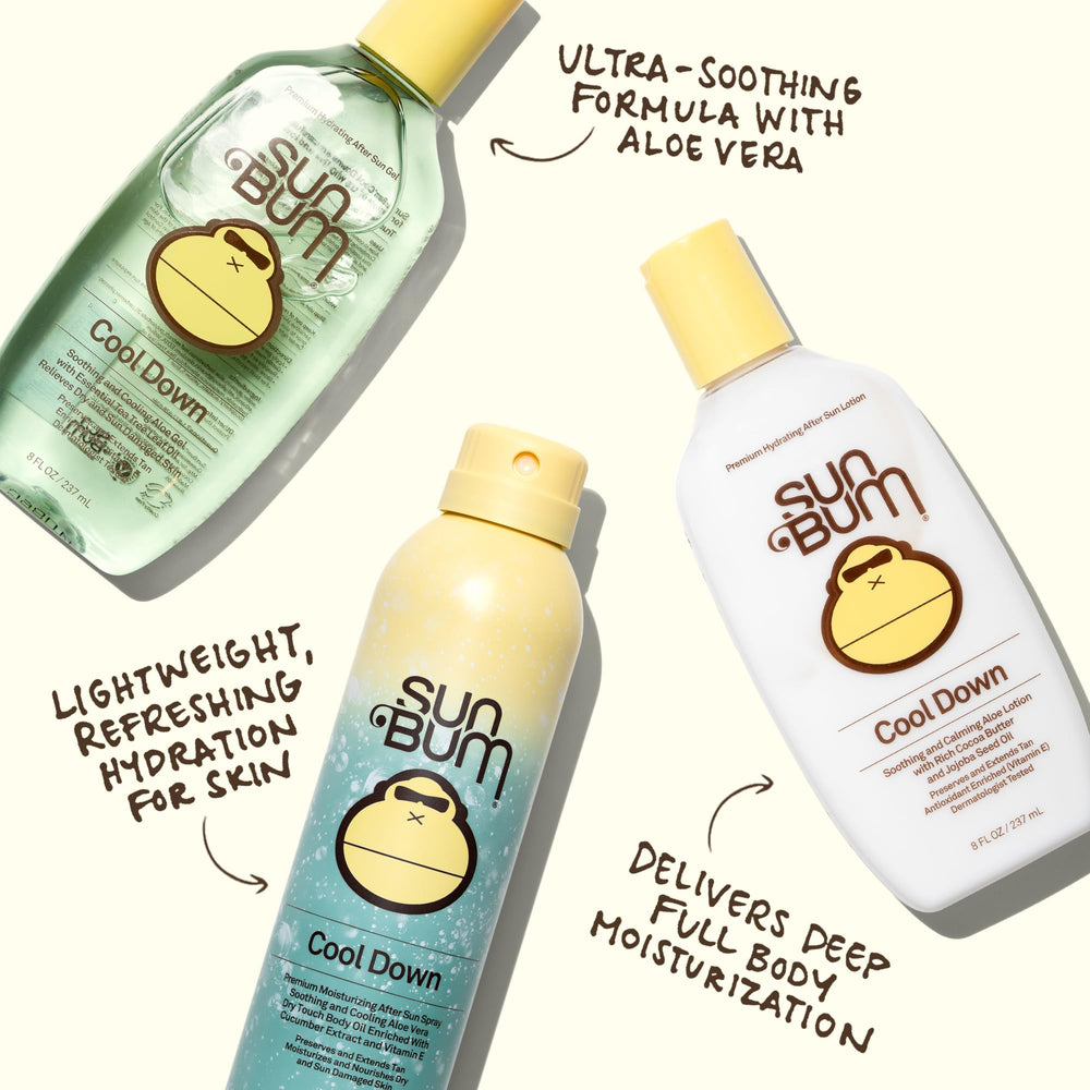 Sun Bum Cool Down Lotion: envase de tres onzas ideal para viaje y uso diario.