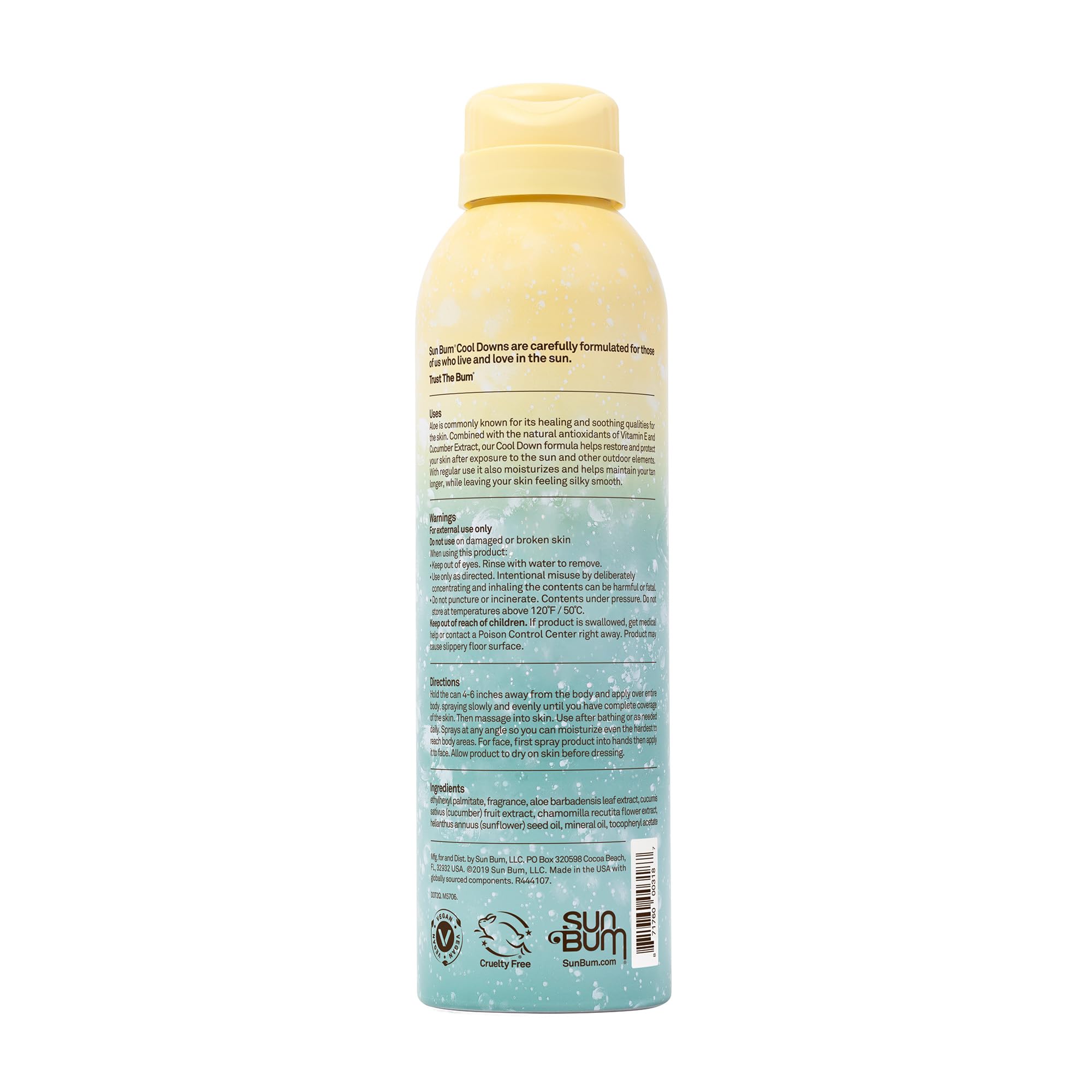 Sun Bum Cool Down, uso diario suave en piel sensible.