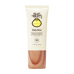 Sun Bum Daily SPF 30 Glow bottle front shows tinted sunscreen for daily radiance.