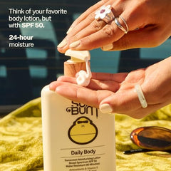Close-up of applying Sun Bum Daily SPF 50 for lightweight hydration and protection
