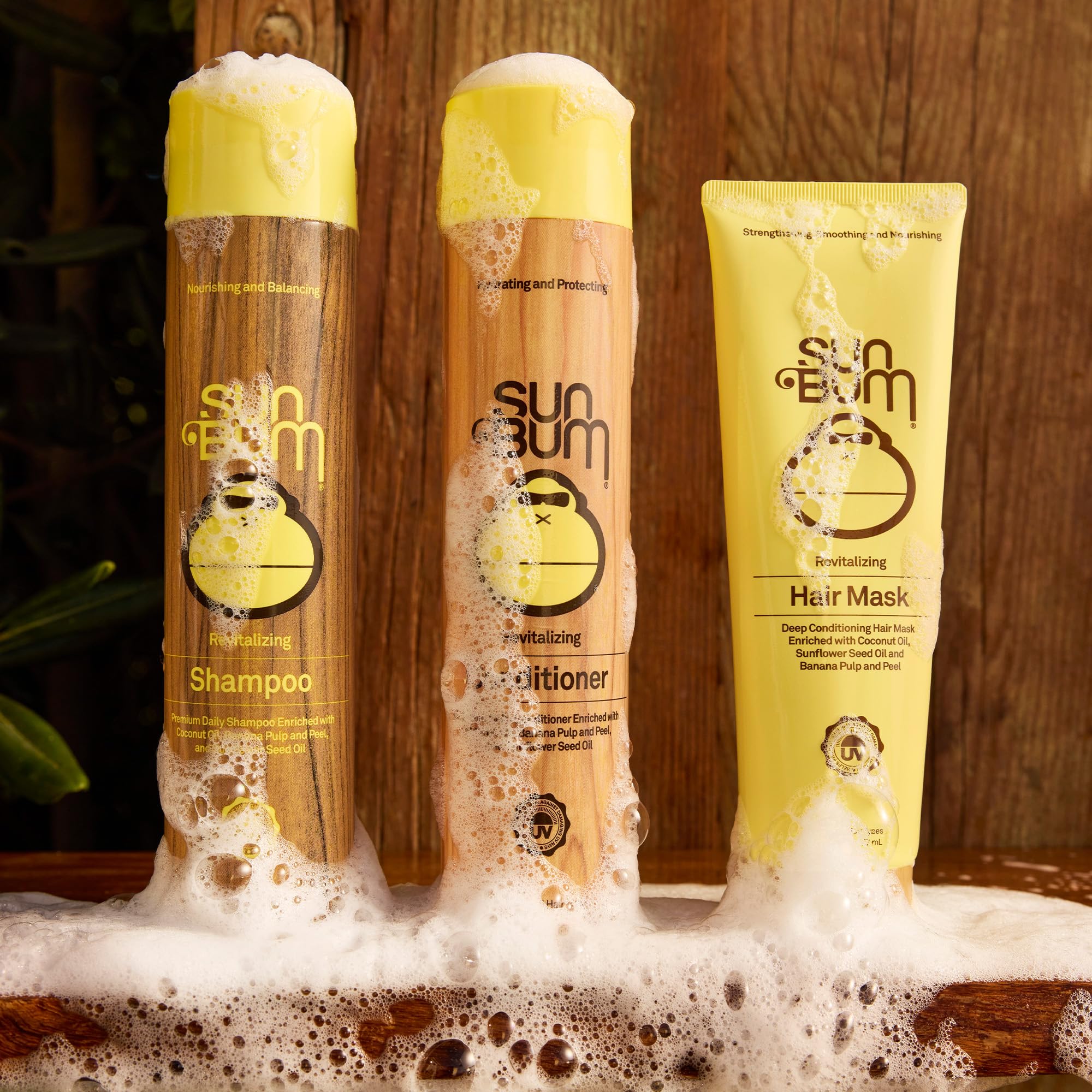 Sun Bum envase vegano y libre de crueldad para cuidado diario.