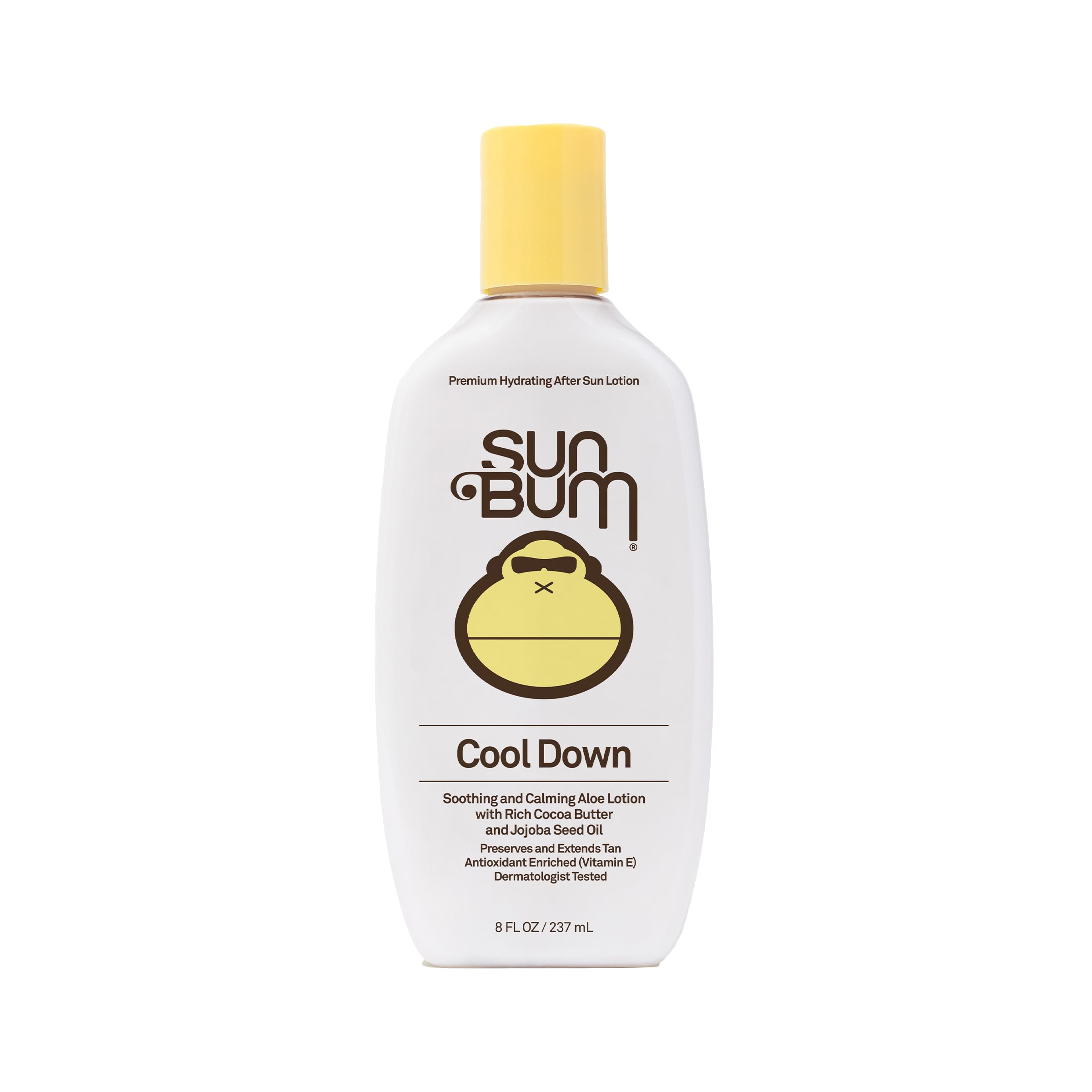 Sun Bum loción enfriante de aloe vera, envase visible y hidratación suave post-sol.