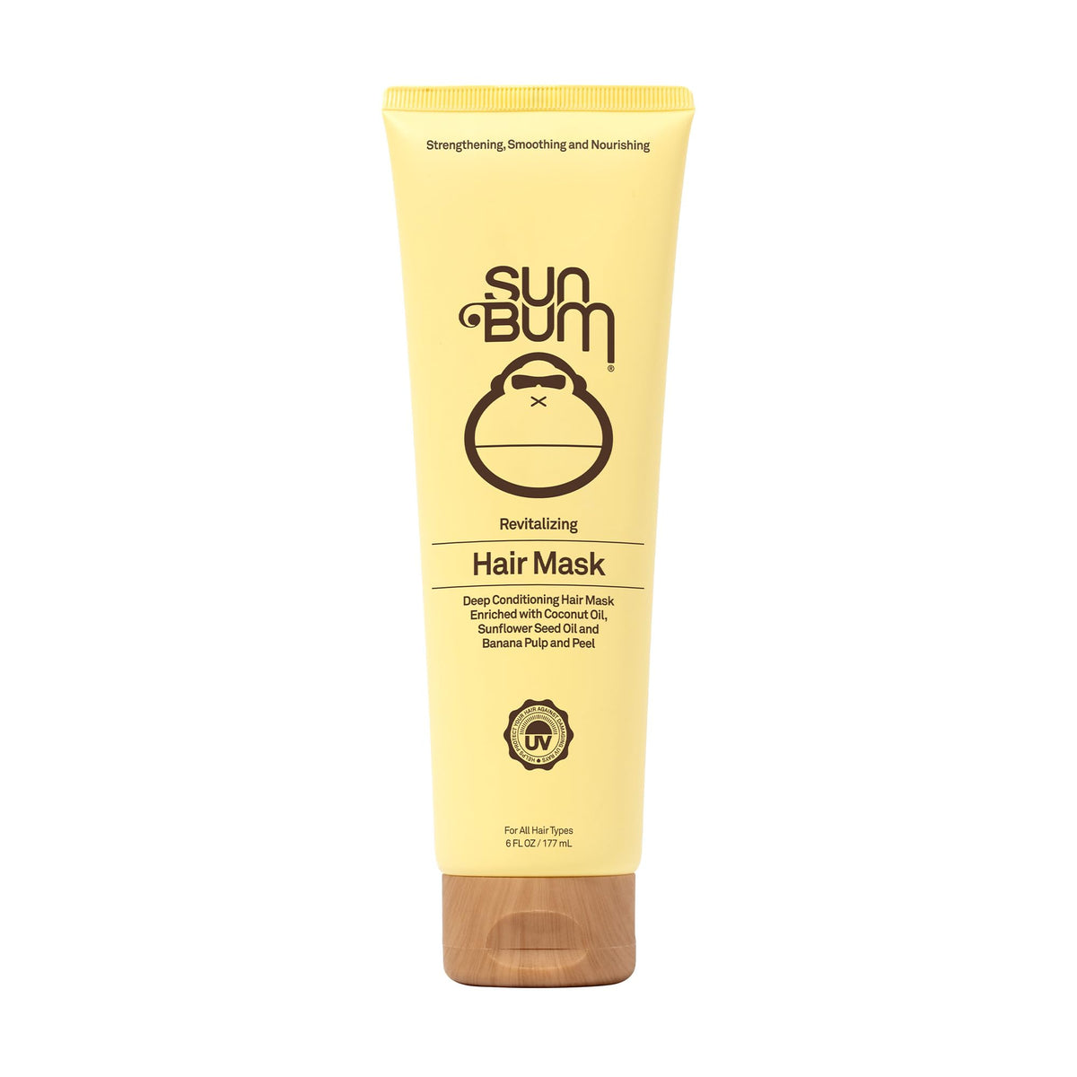 Sun Bum mascarilla acondicionadora profunda en tubo para cabello seco y dañado, nutre y suaviza.