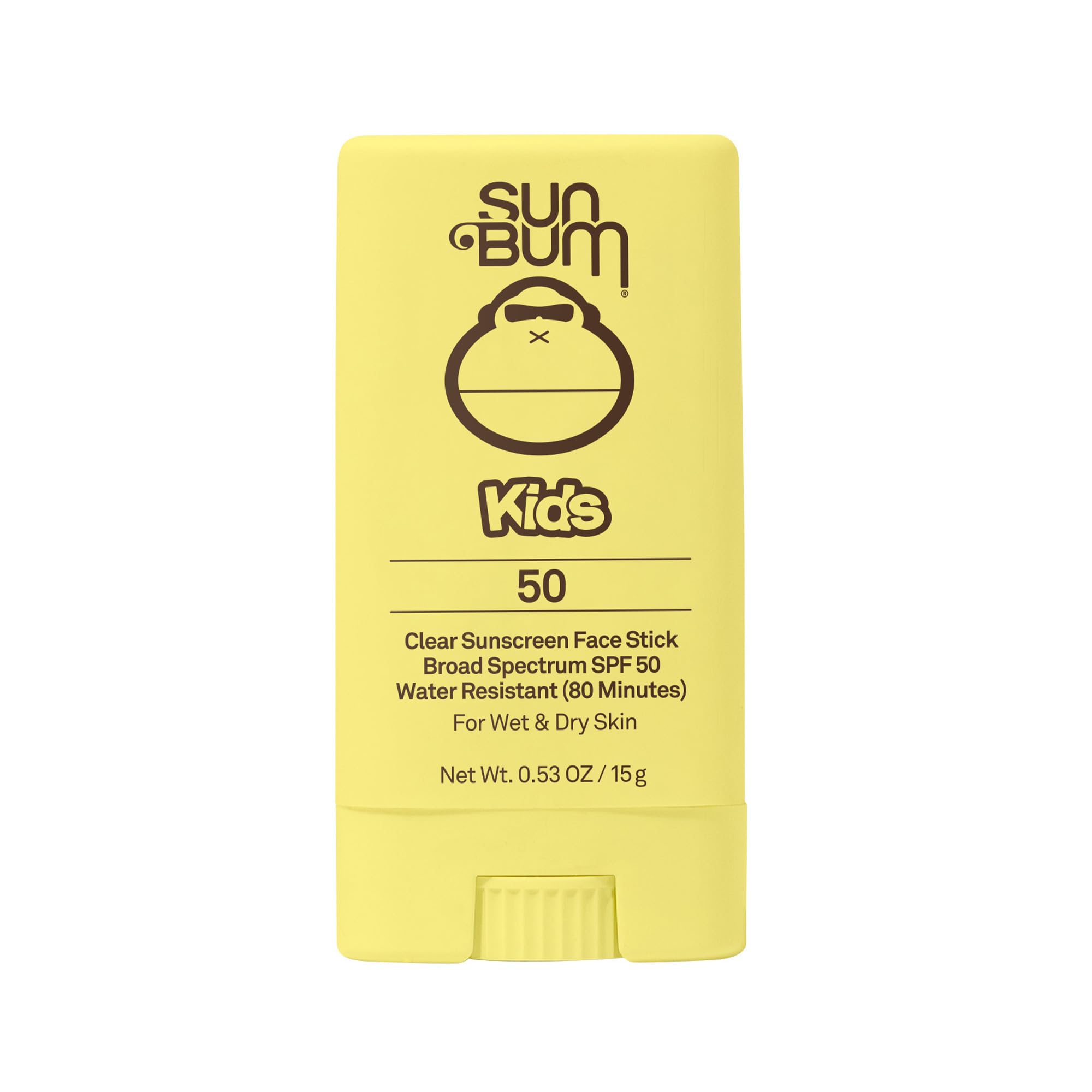 Sun Bum Kids SPF 50 barra facial transparente protege UVA/UVB.