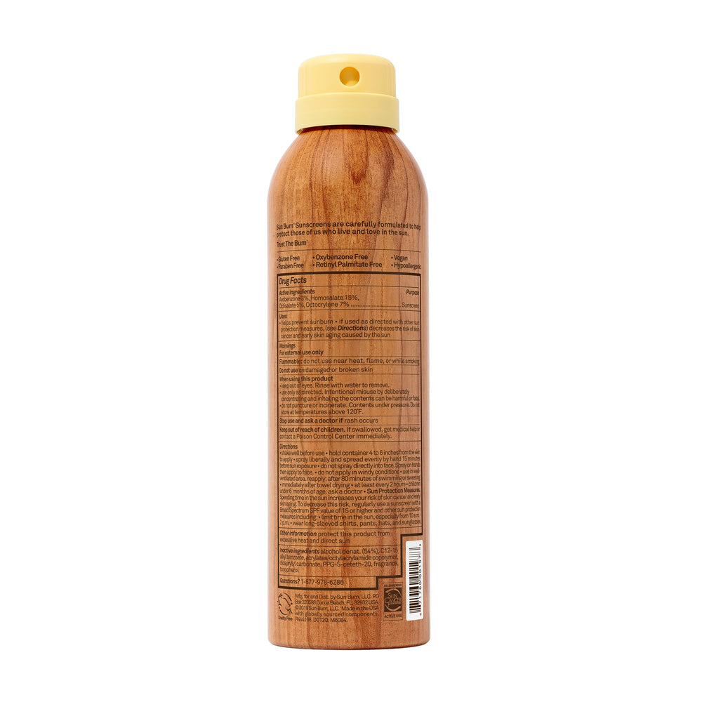 Sun Bum Original SPF 50 en aerosol, tamaño compacto ideal para bolso.
