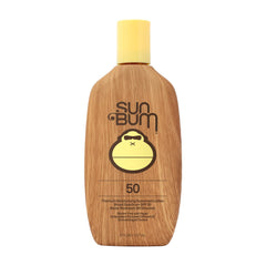 Sun Bum Original SPF 50 loción corporal en botella, protección diaria para la piel.