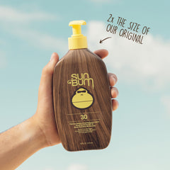 Close-up of Sun Bum Original SPF 30 lotion texture for smooth skin