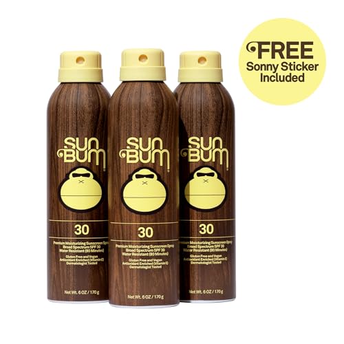 Close-up of Sun Bum SPF 30 label highlighting reef-friendly formula.