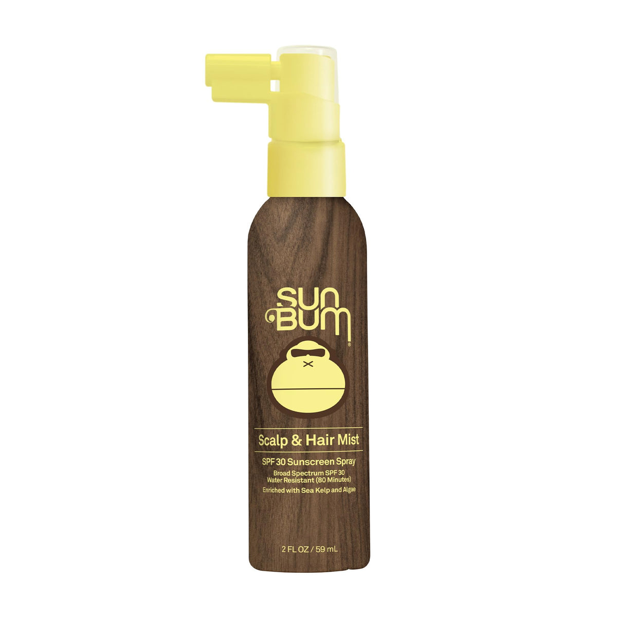 Sun Bum protector capilar SPF30, botella frontal para uso diario.