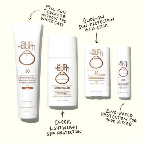 Sun Bum SPF30 tinted sunscreen texture pump demonstrates easy even coverage