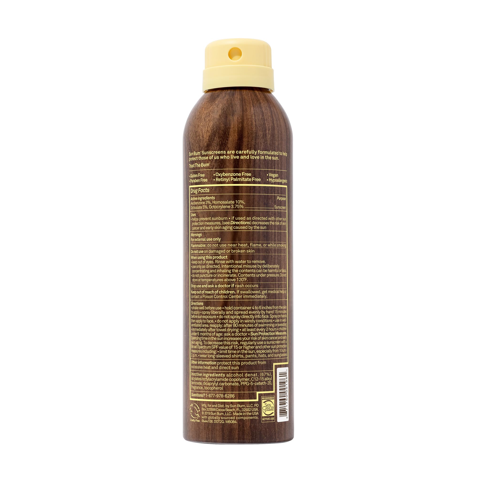 Family-friendly Sun Bum spray suitable for kids and adults.