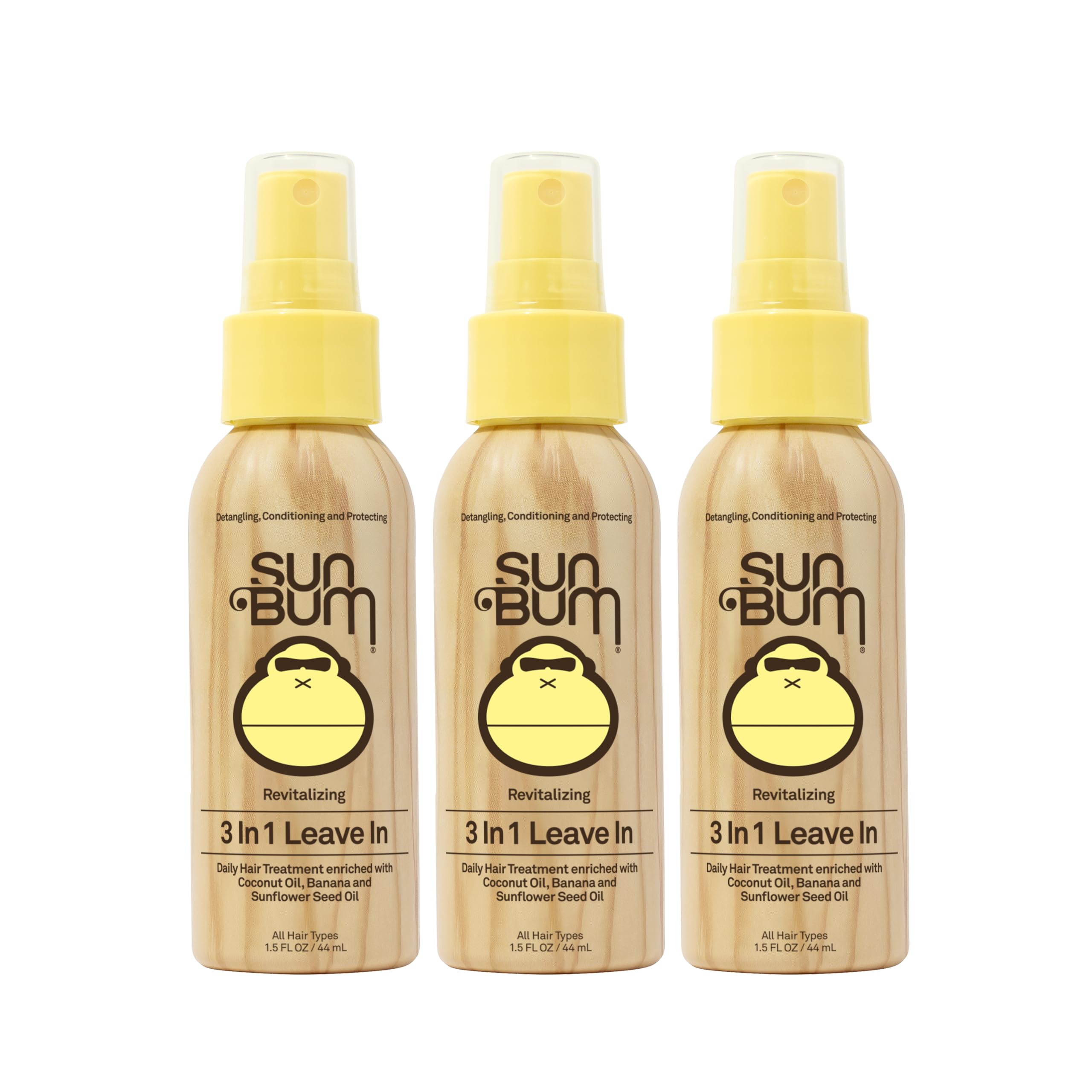 Sun Bum tres-en-uno en botella, control del frizz y brillo