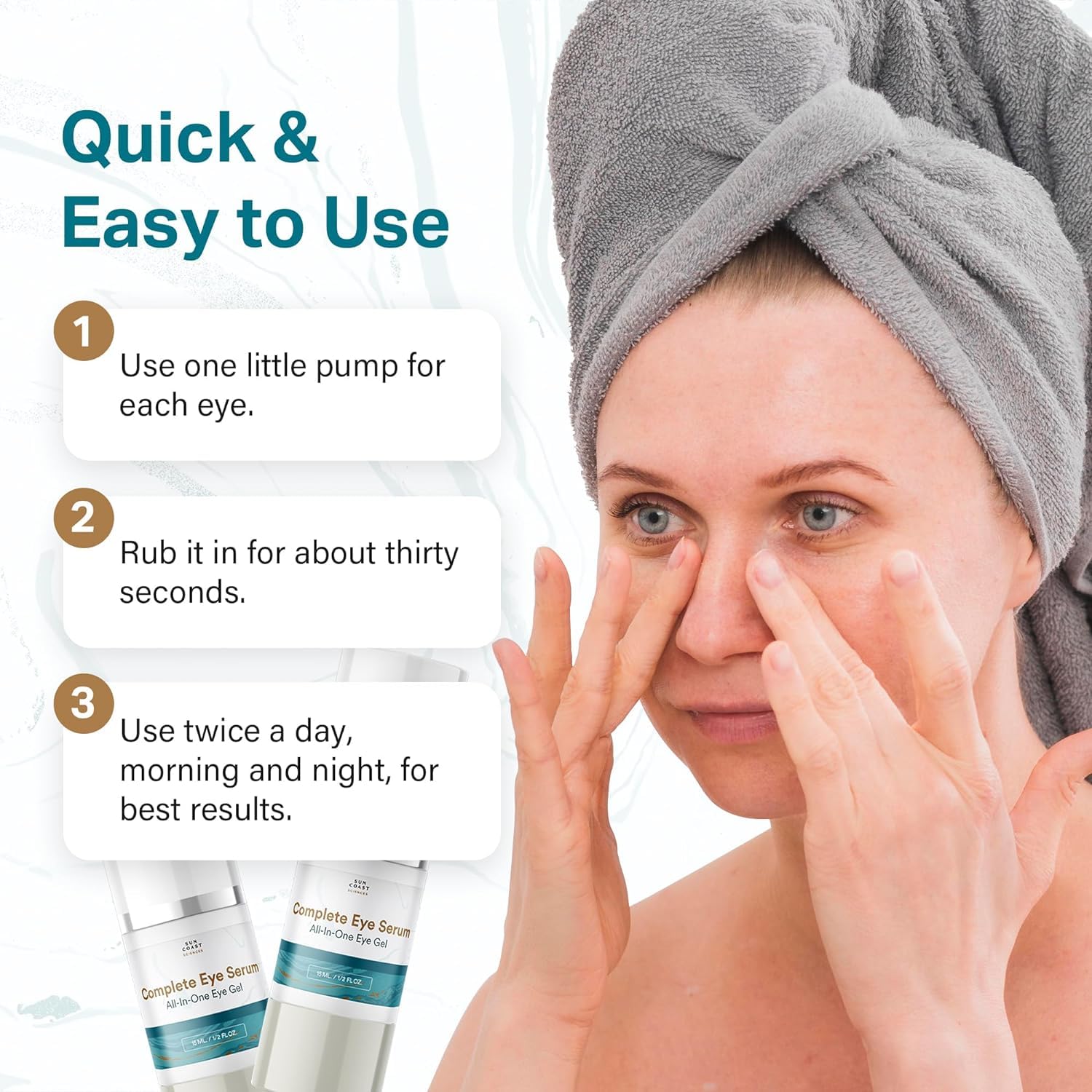 SUN COAST SCIENCES Complete Eye Serum packaging and on-the-go design