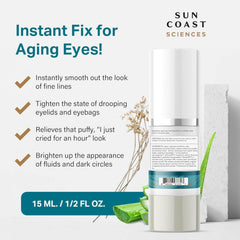SUN COAST SCIENCES Complete Eye Serum pump dispenses lightweight, quick-absorbing treatment