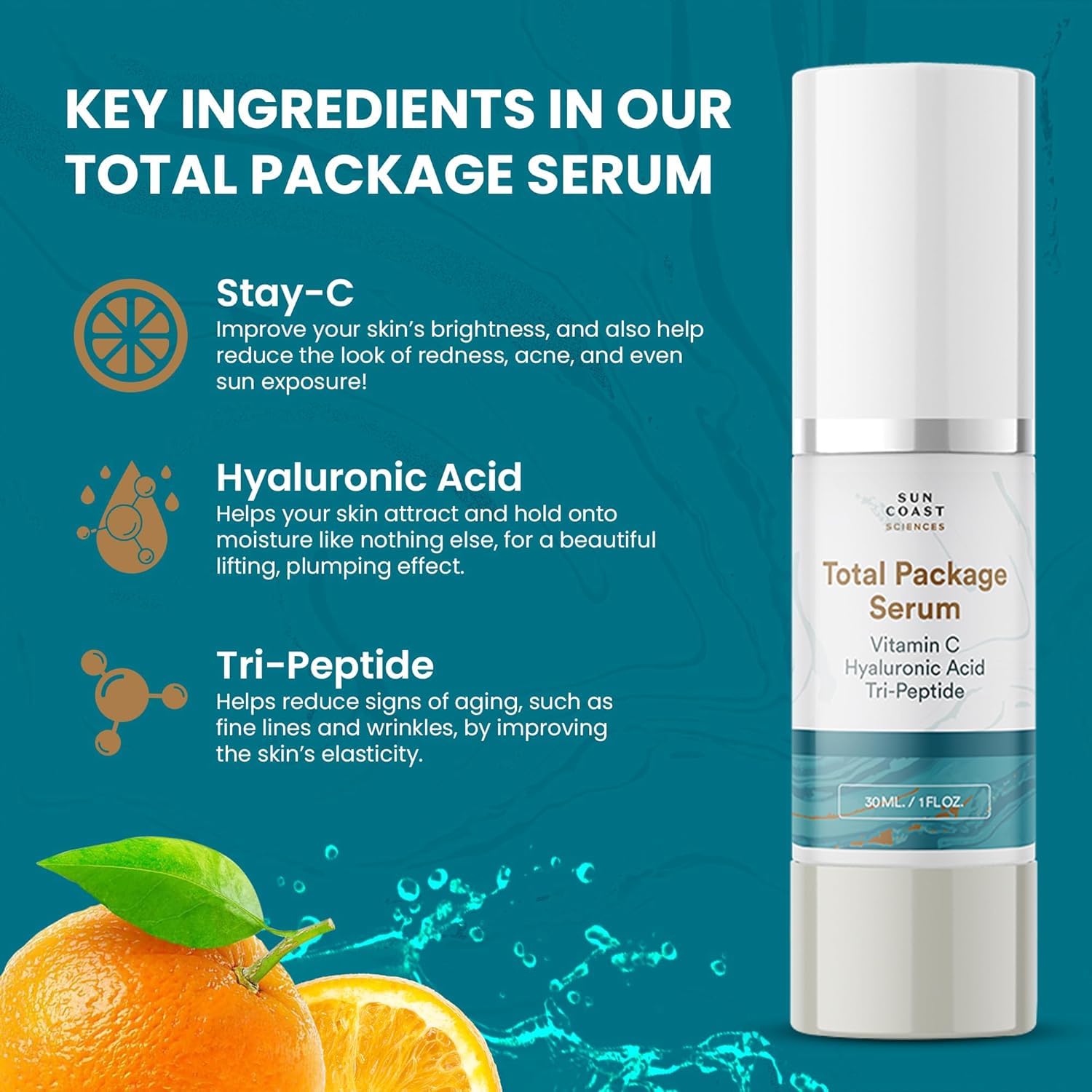 Sun Coast Sciences Total Package Serum vitamin C boost hints at brighter-looking skin