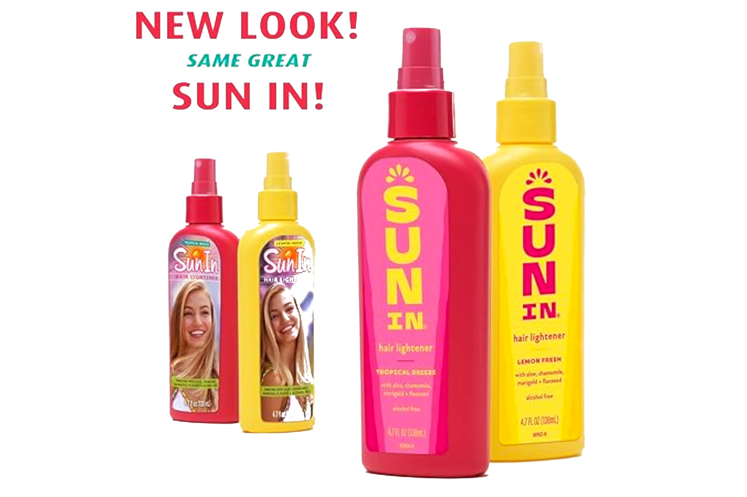 Sun In tropical breeze label highlights usage tips and ingredients.