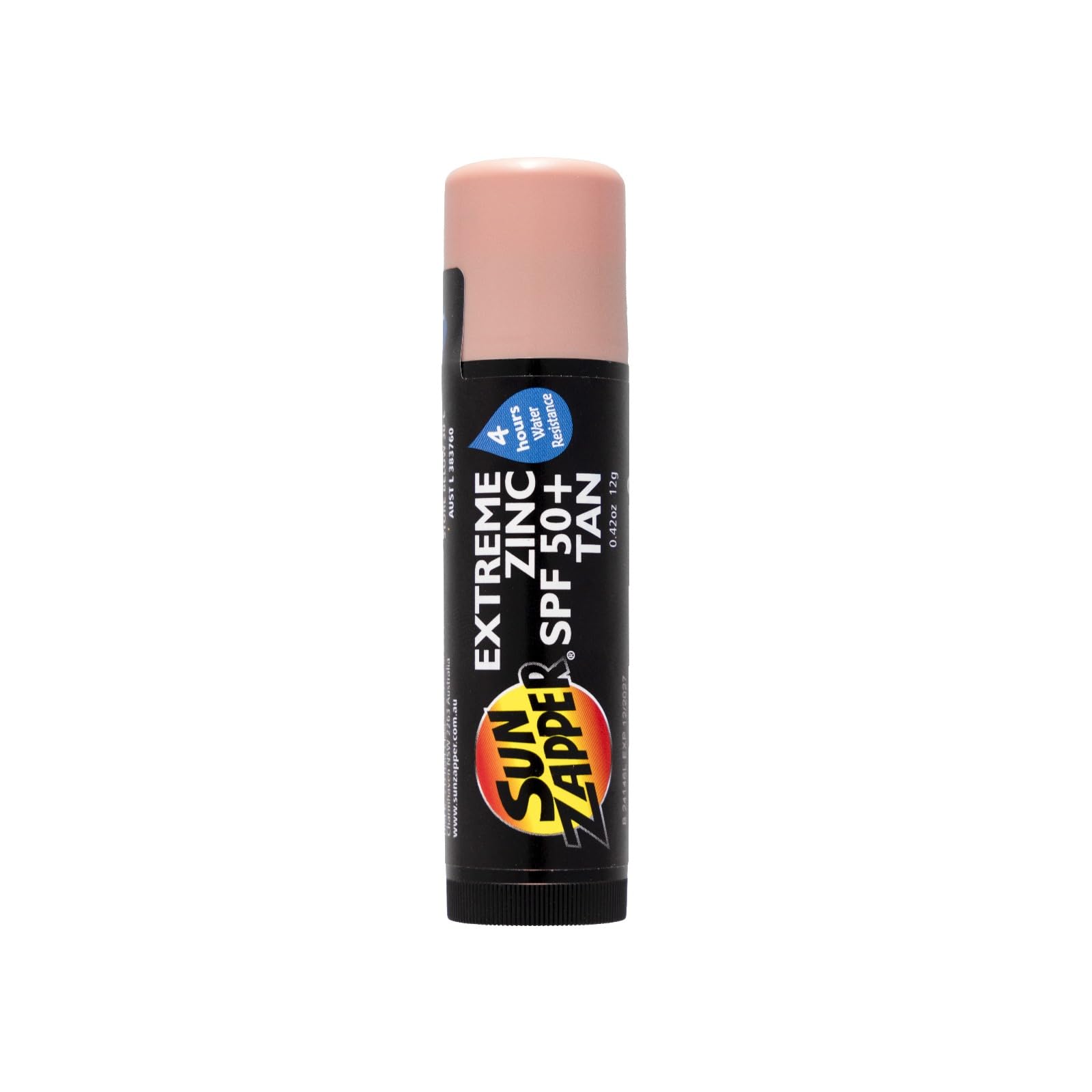 Sun Zapper Barra zincada SPF50 en el cuello para protección rápida