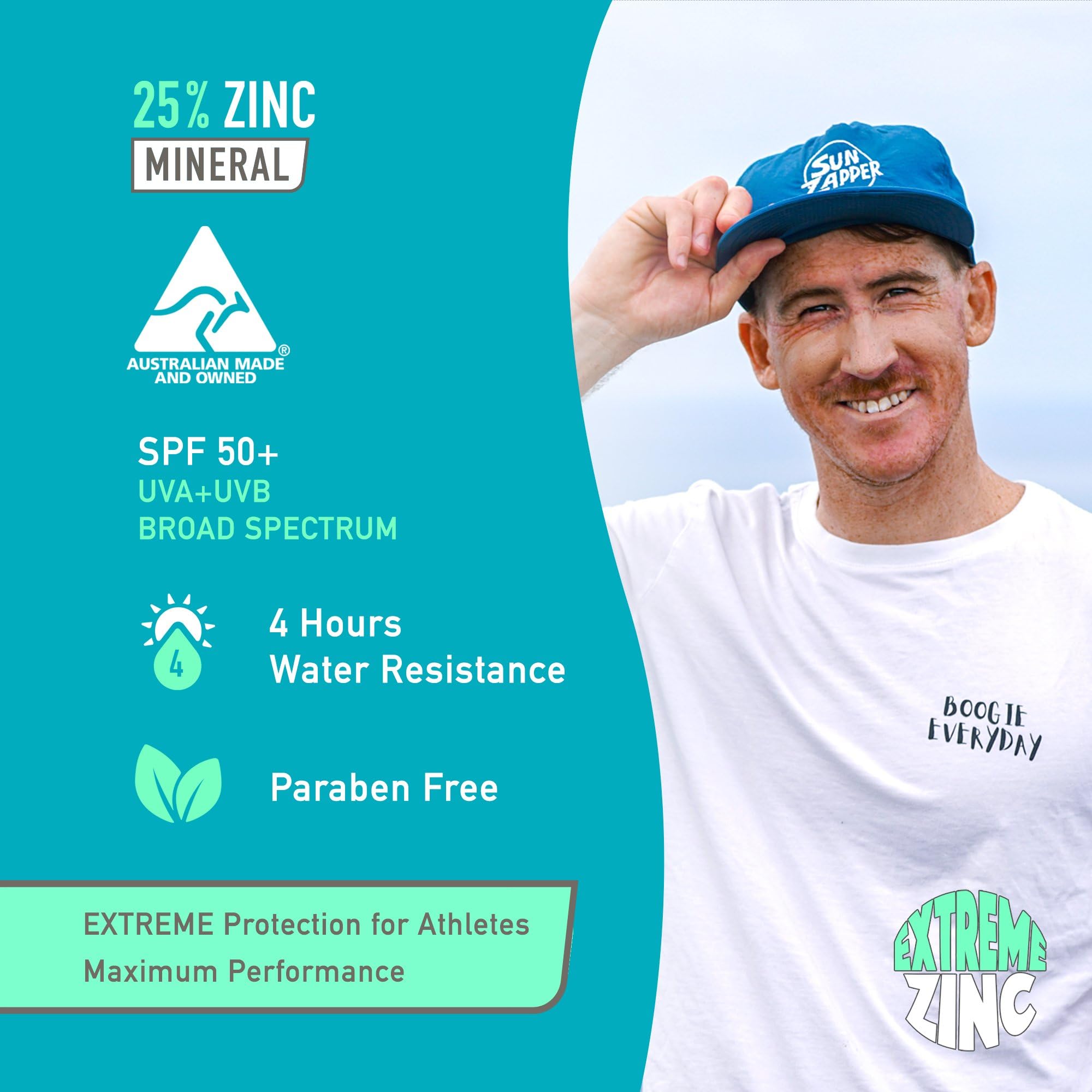 Sun Zapper Barra zincada SPF50 en hombros para cobertura precisa