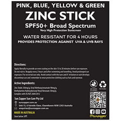 Sun Zapper Rainbow Stick Yellow on skin demonstrating easy, color-coded protection.