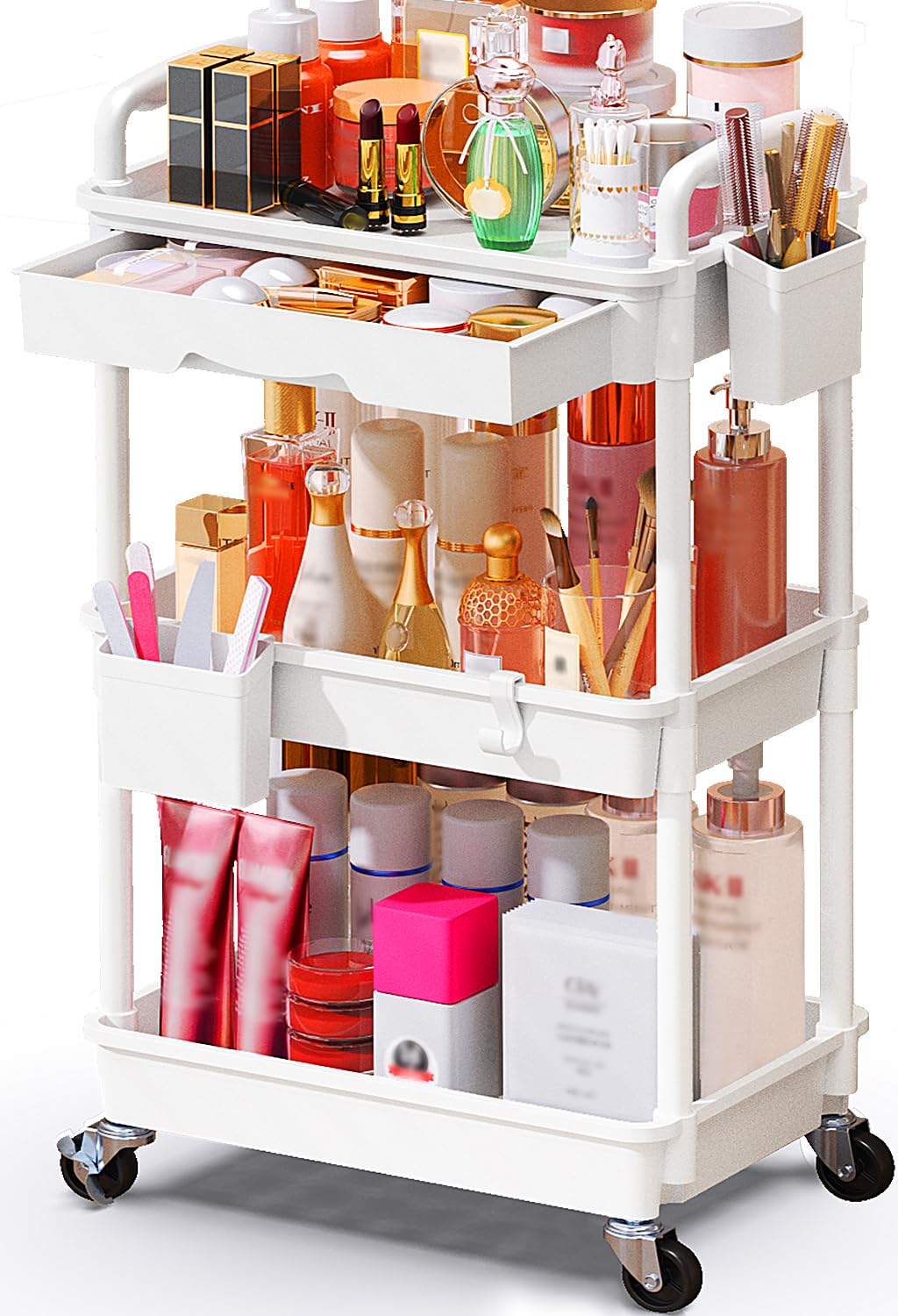 SUNALLY makeup cart organizer drawers for neat cosmetics storage.
