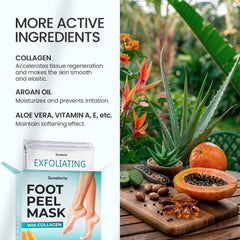 SUNATORIA Foot Peeling Mask feet-wearing-socks demonstrates at-home spa treatment
