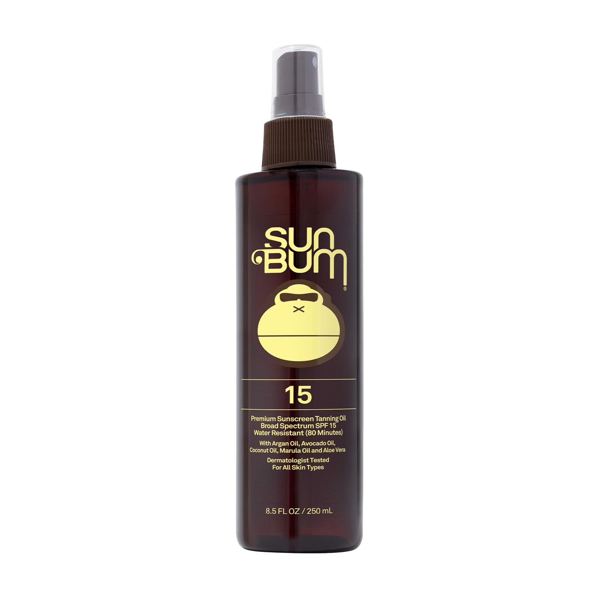 Sun Bum SPF15 Aceite Bronceador - botella, hidratación duradera para tono dorado.