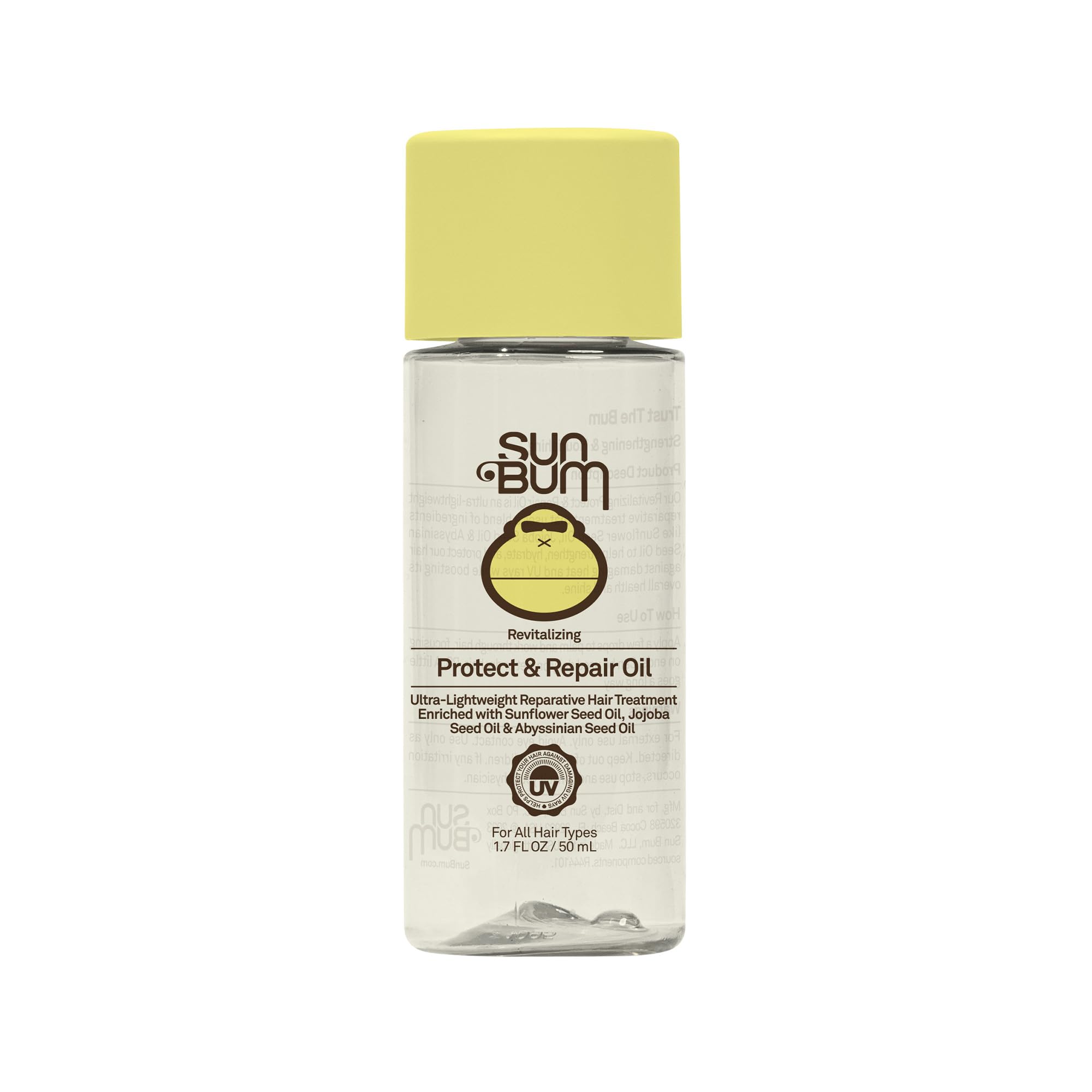 Sun Bum Revitalizante Aceite: botella, tratamiento ligero que protege y repara el cabello.