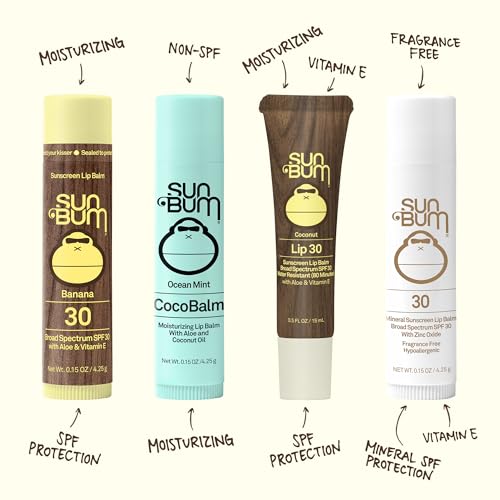 Sun Bum Cocobalm Cereza Groove para labios dulces y suaves.