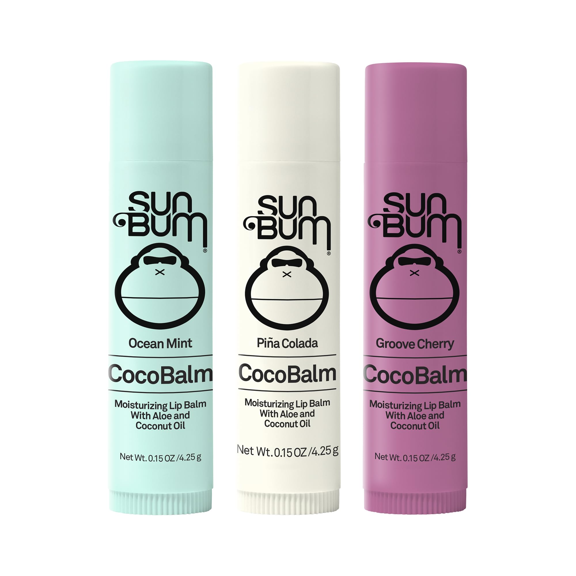 Sun Bum Cocobalm uso diario para labios hidratados.