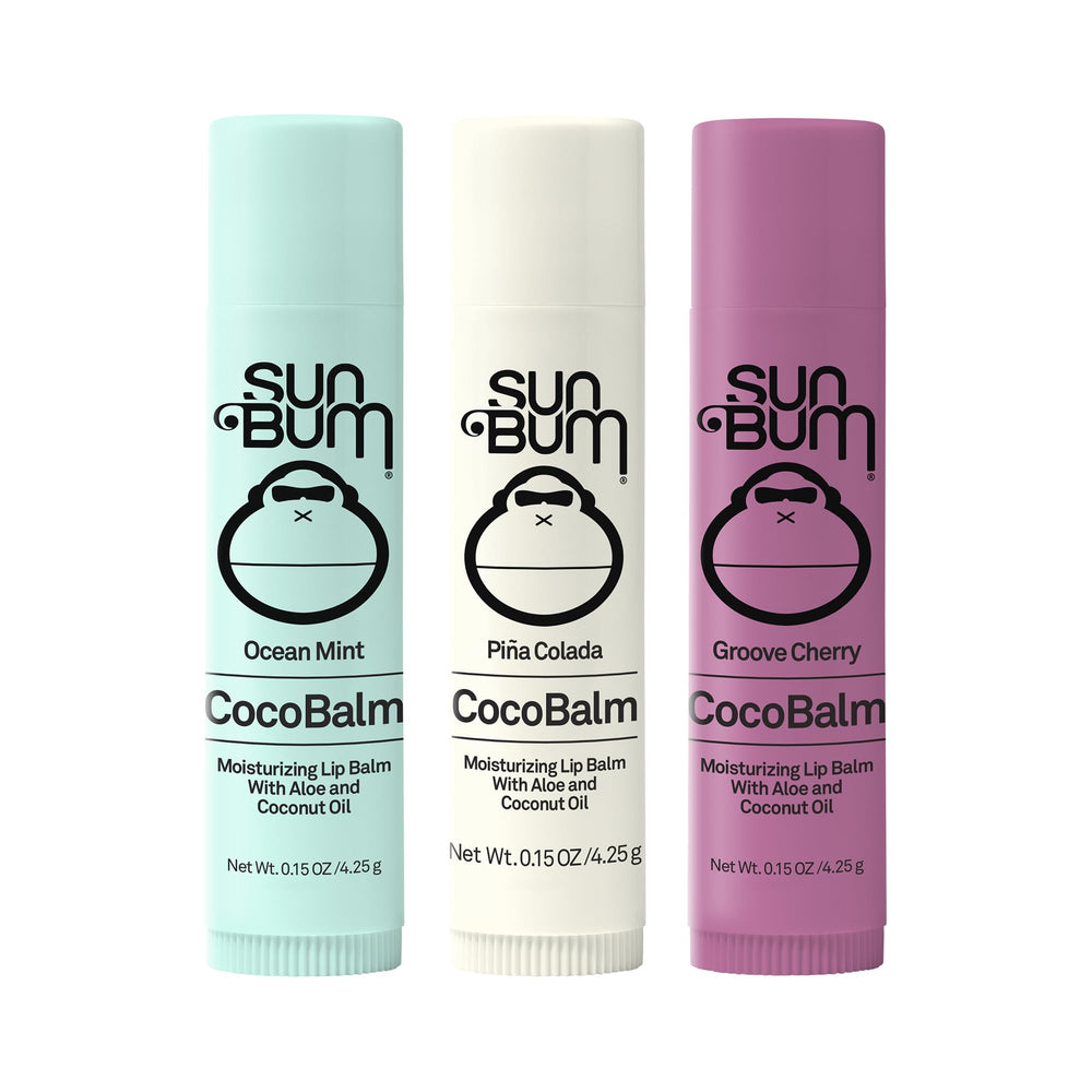 Sun Bum Cocobalm uso diario para labios hidratados.