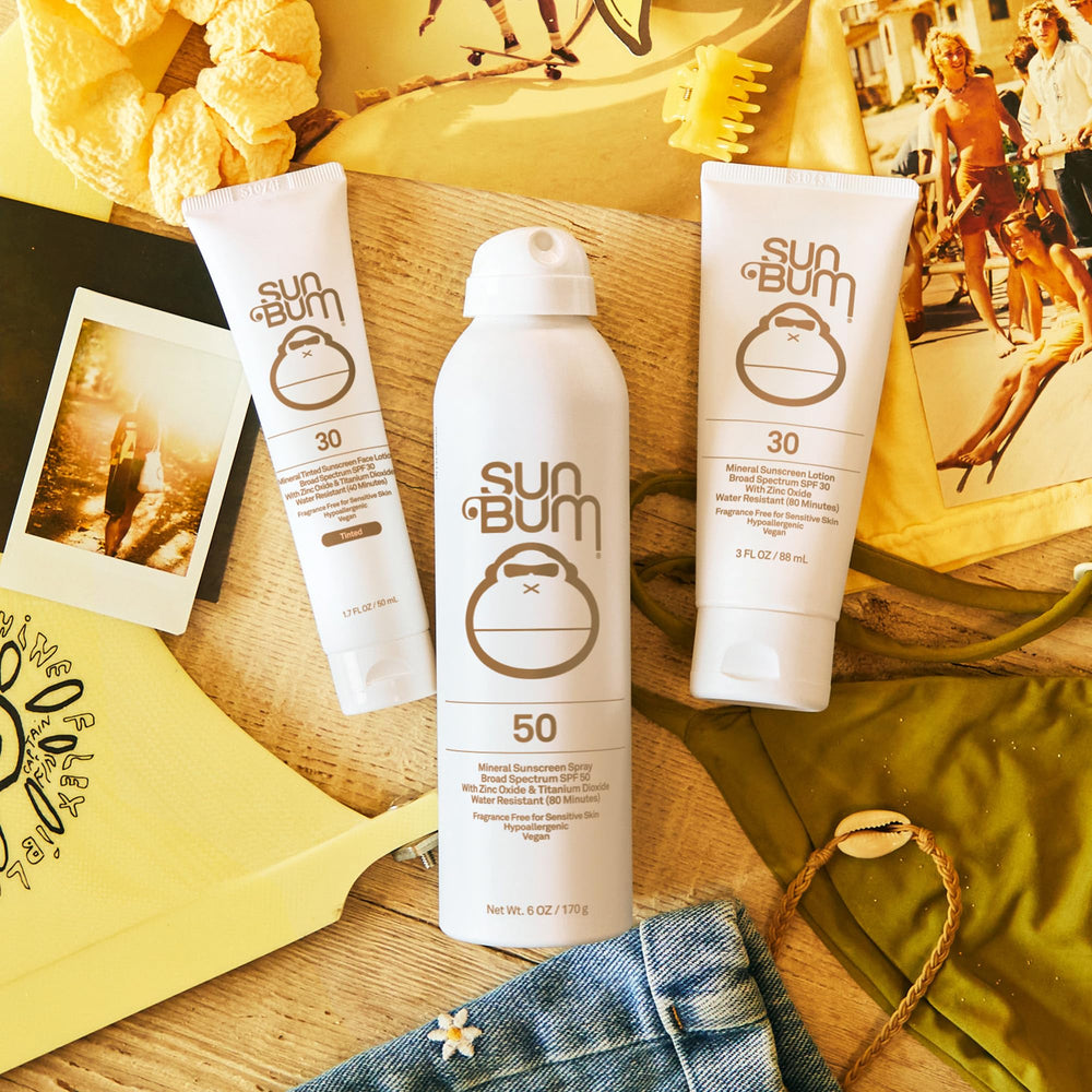 Sun Bum Mineral SPF 50 body spray bag on valve design for easy spraying.