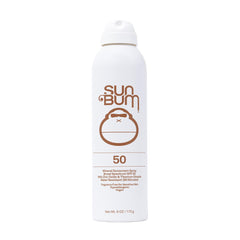 Sun Bum Mineral SPF 50 body spray bottle for quick protection on the go.