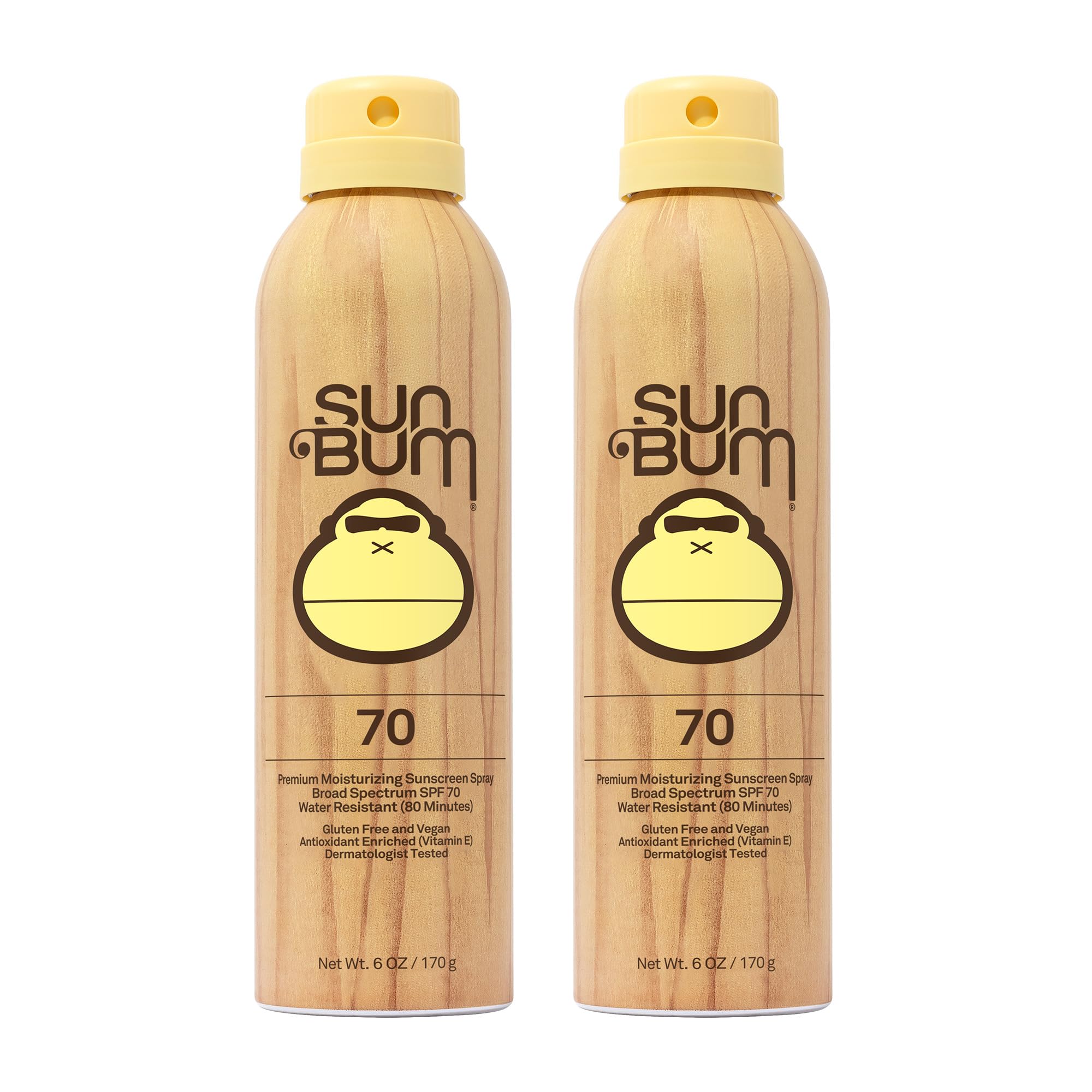 Sun Bum Original SPF 70 spray top view showing easy spray coverage for sunny days