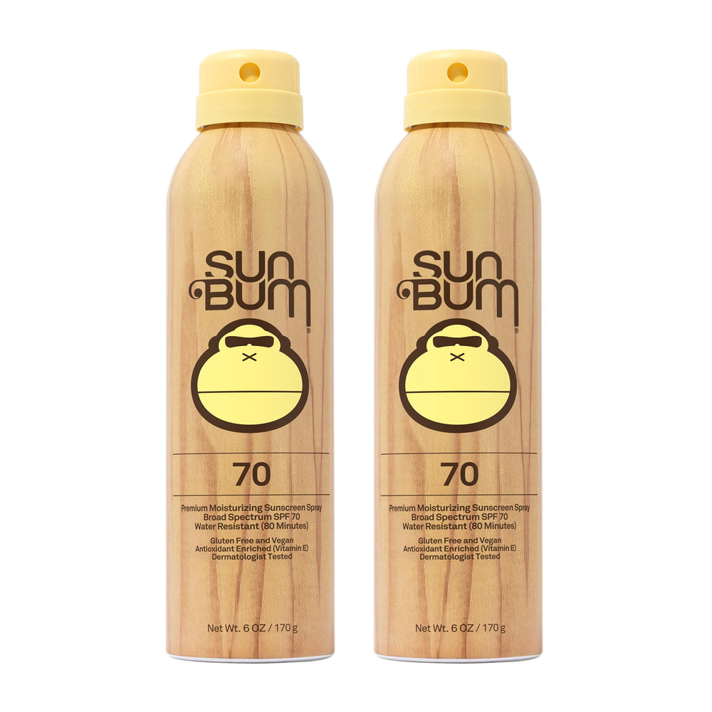 Sun Bum Original SPF 70 spray top view showing easy spray coverage for sunny days