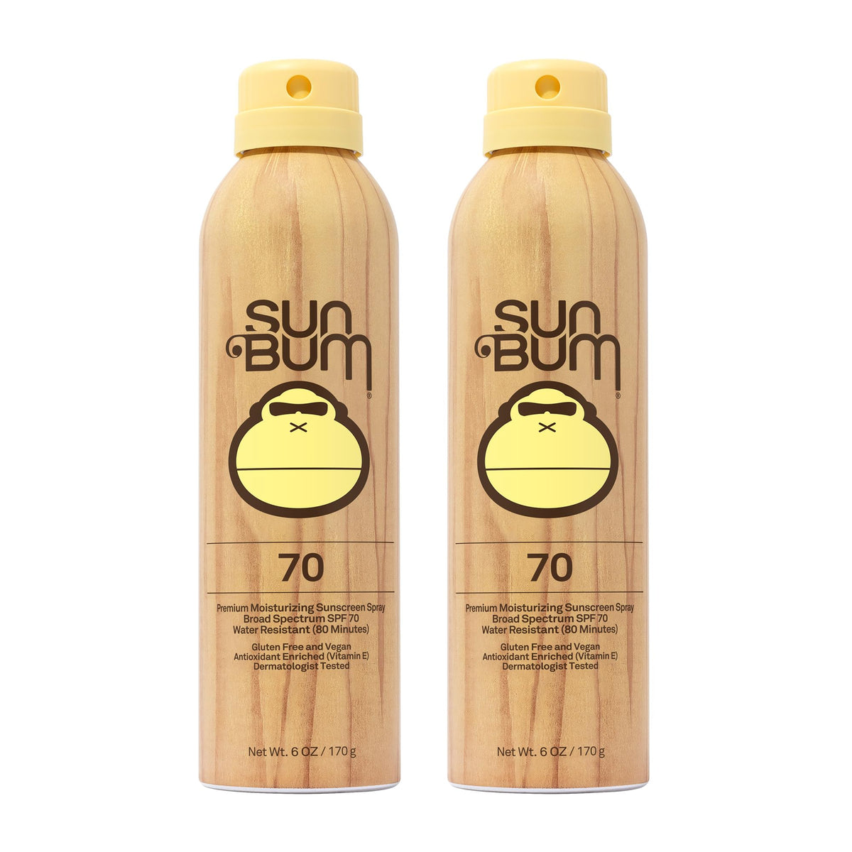 Sun Bum Original SPF 70 spray top view showing easy spray coverage for sunny days