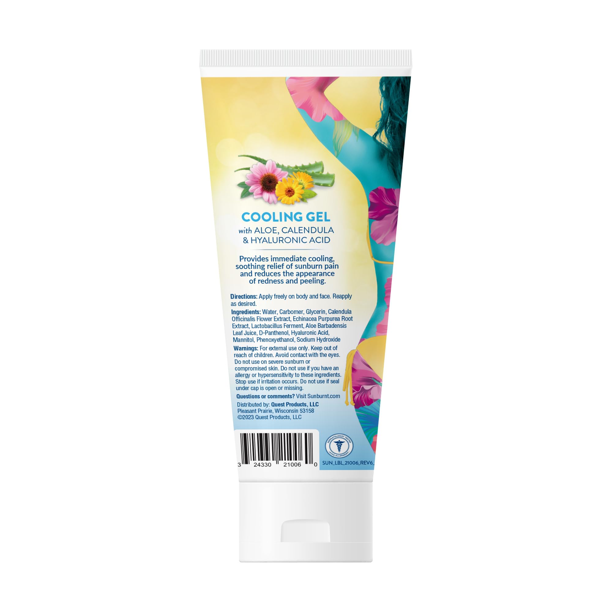 Sunburnt EMCW9 Aloe Vera: nutrición de la piel con calendula y ácido hialurónico.