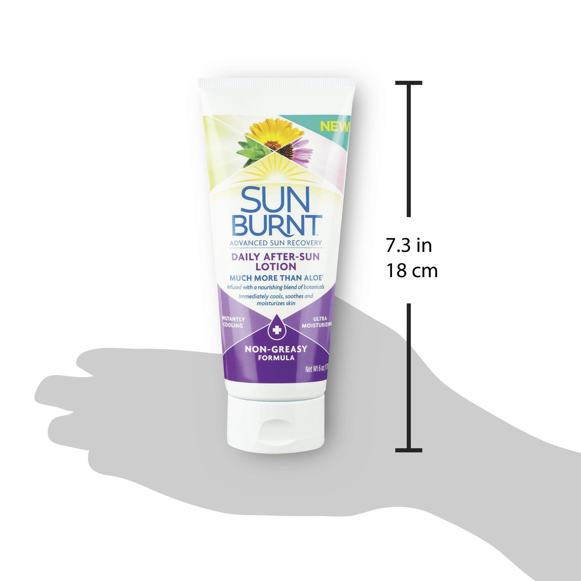 SunBurnt packaging fits in a beach bag for easy sun recovery on the go.